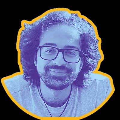 Portrait of Luís in purple and blue duotone